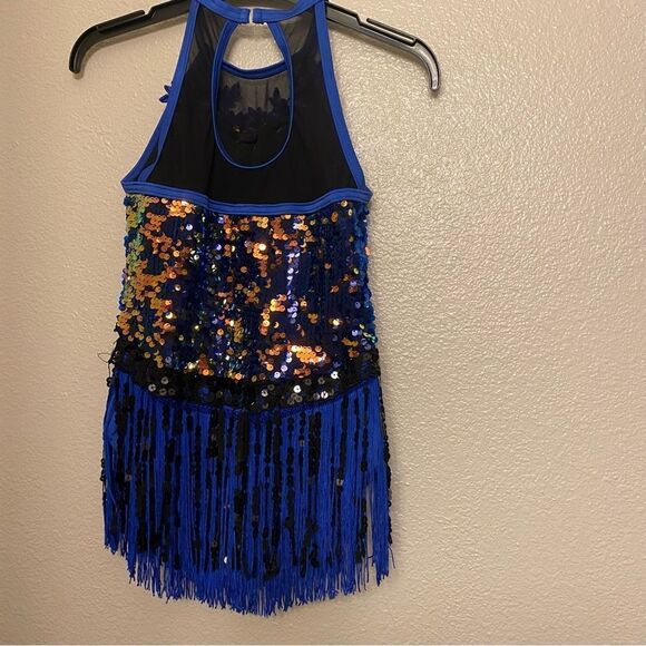 WEISSMAN Dance blue sequin fringe dress That's How You Jazz 13702 MC - Picture 3 of 10